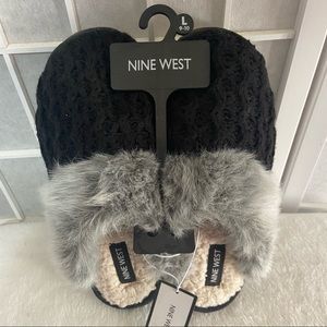 Nine West Size Large Black Slippers NWT